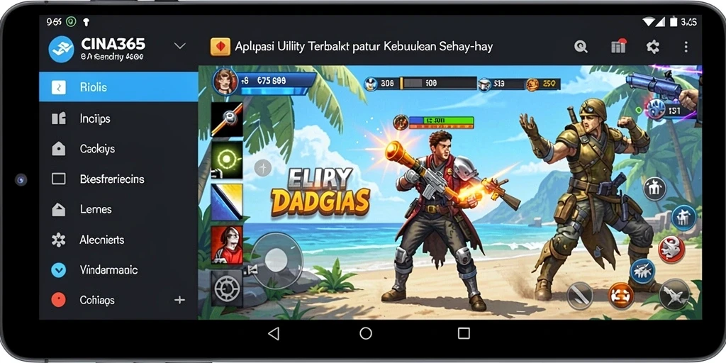 Screenshot CINA365 menampilkan antarmuka aplikasi Utility yang intuitif dan fungsional.