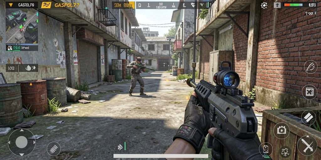 Tampilan gameplay GASPOL77 dengan aksi pertempuran seru.