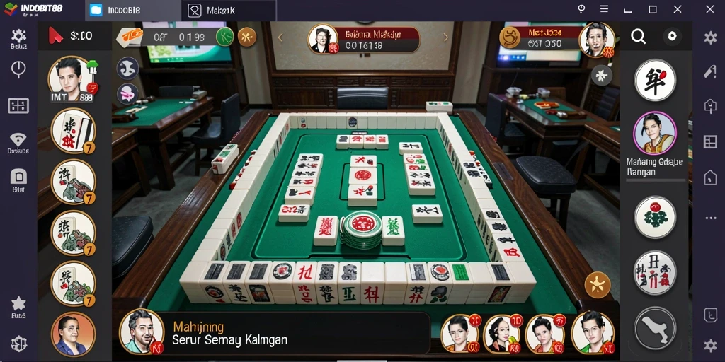 Tampilan gameplay Mahjong yang menarik di INDOBIT88.