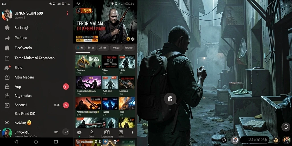 Screenshot gameplay JIN69 yang memperlihatkan suasana horor dan mencekam.