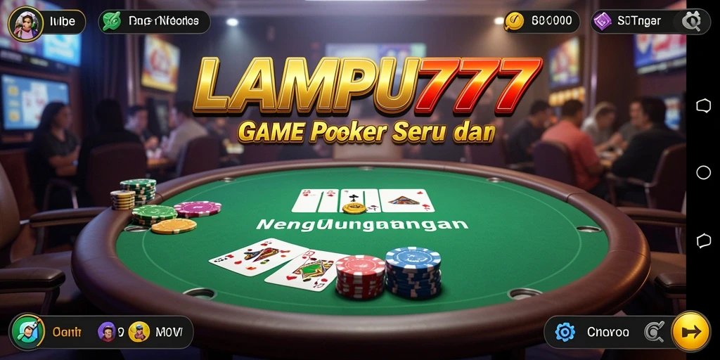 Tampilan gameplay seru di aplikasi Poker LAMPU777.