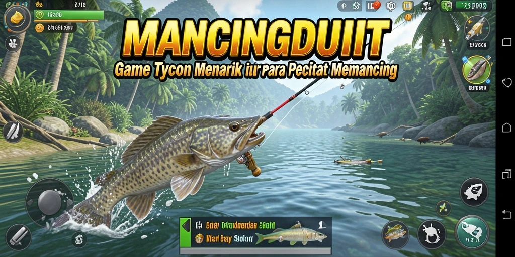 Tangkapan ikan yang beragam dalam gameplay MANCINGDUIT.