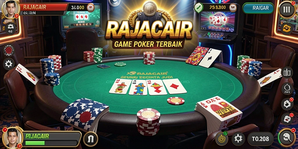 Tampilan gameplay RAJACAIR yang seru dan mendebarkan dalam bermain Poker.