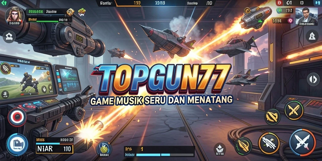 Tangkapan layar gameplay TOPGUN77 yang menampilkan pengalaman musik yang mengasyikkan.